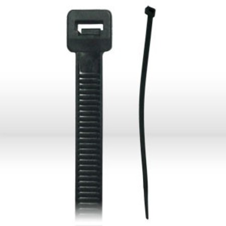 ACT Miniature Cable Tie, L 8", 40 Lbs, Black 8-40-UV-100